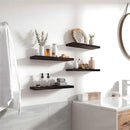 Wood Floating Shelves for Wall Decor, Rustic Wall Shelves for Bedroom Bathroom Kitchen Living Room, Set of 6 Walnut by CozyNest Decor