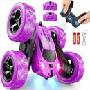 RC Cars, Purple Remote Control Car for Girls, 2.4 GHZ Double Sided RC Stunt Car 360° Rotating Remote Control Crawler with Headlights Car Toys for 6 7 8 9 10 11 12 Girls Birthday Gift by TinyTreasures Baby Boutique
