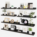 Axeman Picture Ledge Shelf, Floating Shelves for Wall Decor Storage Set of 6, 48 inch Floating Wall Mounted Shelves, Wall Shelves with Lip for Living Room, Bedroom, Nursery, Bathroom, Kitchen, Black by TinyTreasures Baby Boutique