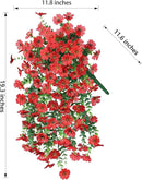 INSPRING Artificial Faux Outdoor Outside Flowers Plants, 2 PCS Fake Silk UV Resistant Look Real Red Daisy Trailing Vines for Front Door Porch Planter Urn Patio Balcony Decoration by CozyNest Decor