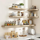 48 Inch Floating Shelves, 3D Textured Wood Grain, 48"x9.25"x1.5" Inch Deep Floating Shelves for Wall, Wooden Shelves for Bathroom, Bedroom, Living Room, Vintage White Oak by CozyNest Decor