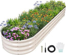 1MORE Galvanized Raised Garden Bed- Planter Garden Boxes Outdoor, Raised Beds for Gardening, 8x2x1ft Metal Garden Bed Kit for Vegetables Flower, Planter Raised Beds with Protective Tape & Tools.White by GreenHaven Gardens