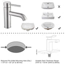 Aquaterior Bathroom Sink Faucet 1-Handle Cold & Hot, 7.5"H