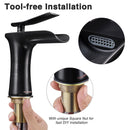 Aquaterior Waterfall Bathroom Sink Faucet 1-Handle Cold & Hot, 6.5"H