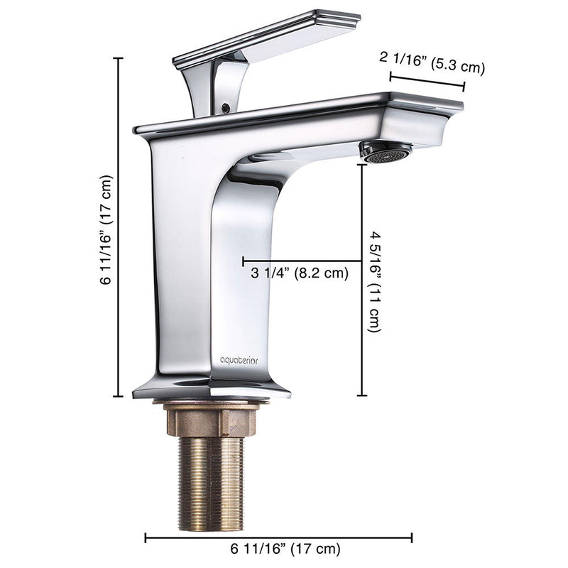 Aquaterior Bathroom Sink Faucet 1-Handle Cold & Hot, 6.7"H