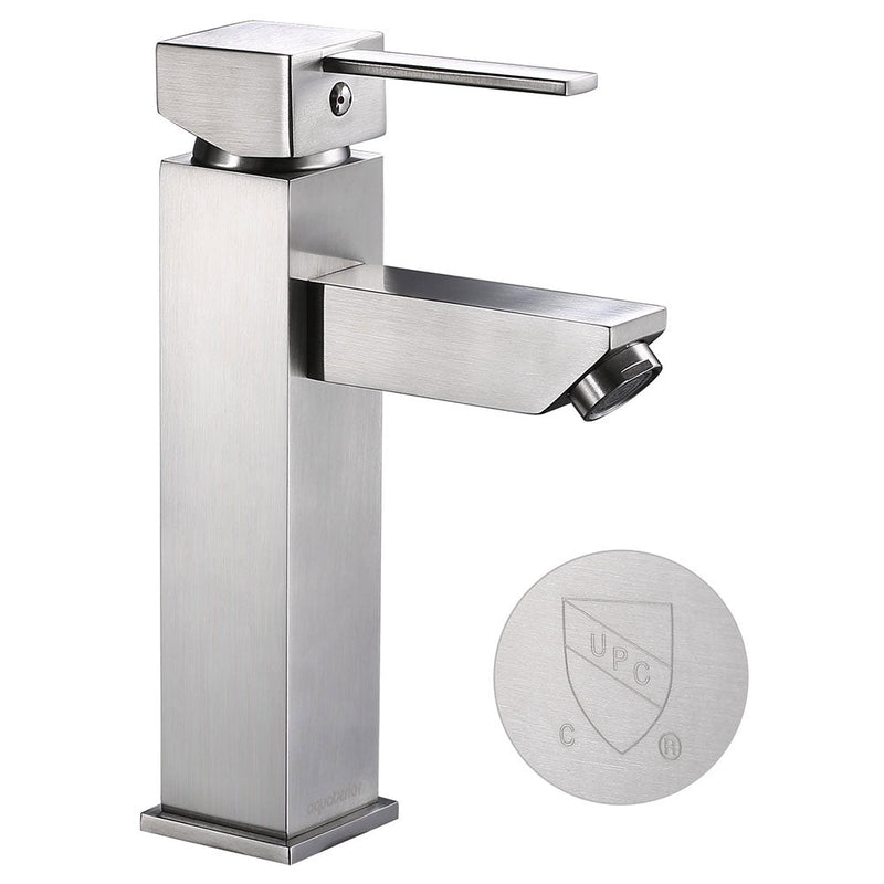 Aquaterior Bathroom Faucet Single Hole 1-Handle Cold & Hot 8"H