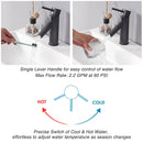 Aquaterior Bathroom Faucet Single Hole 1-Handle Cold Hot 7.5"H