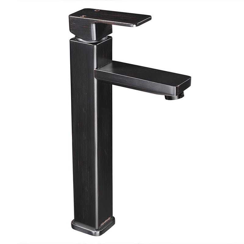 Aquaterior Bathroom Vessel Faucet Square Cold & Hot 11.8"H