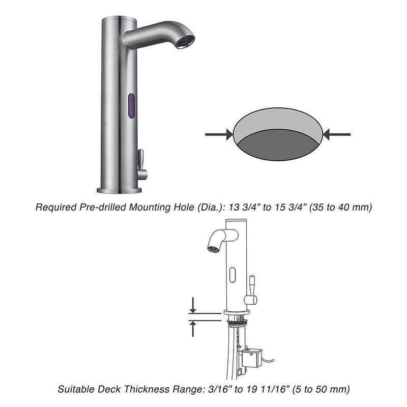 Aquaterior Touchless Lavatory Sink Faucet Hot & Cold 10"