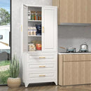 Pantry Kitchen Cabinet with Drawer, 75" Tall Pantry Storage Cabinet, Metal Storage Cabinets with Doors and Shelves, Large Freestanding Cupboard for Dining Room, Assembly Required, White by CozyNest Decor