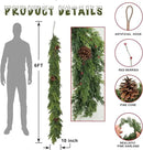 6 Ft Real Touch Christmas Garland Indoor with Pine Cone,Thick and Lush，Soft Bendable Mantle Garland Christmas, Lifelike Cedar Garland, Christmas Garland for Mantle,Indoor Christmas Decorations by CozyNest Decor