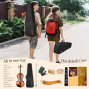 CAHAYA Violin 4/4 Full Size - Full Wooden Violin Set for Beginners Kids Adults Students Violin Kit with Hard Travel Case, Shoulder Rest, Extra Strings, Tuner by TinyTreasures Baby Boutique