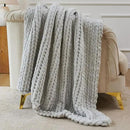Esterra Chunky Knit Throw Blanket Newly Upgraded Heavy Tighter Version, Handmade Chenille Throw Super Soft, Thick Yarn Cable Knit Crochet Throw Blanket for Couch Bed Sofa (50"x60" Light Grey) by CozyNest Decor