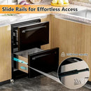 24 Inch Under Counter Dual Drawer Beverage Fridge, Weather Proof Outdoor Beverage Refrigerator for Patio, Stainless Steel Built-in Beverage Cooler for Home & Commercial Use, Black by CozyNest Decor