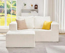 Hobestluk Modular Sectional Sofa Memory Foam Couch L Shape Sofa for Living Room Loveseat with Chaise Lounge Cloud Couch with Removable Cover (Stripe White, Loveseat with Chaise) by CozyNest Decor