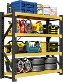 Garage Shelving Unit, 4 Tier Heavy Duty Racks, Easy Assembly, Metal Racks with Adjustable Shelves, 3000 LBS Load Capacity,for Warehouse,Basement (Black&Yellow, 19.7" D x 59.1" W x 78.7" H) by GreenHaven Gardens