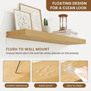 fuqing Floating Shelves for Wall, Bathroom Shelf Wall Mounted for Storage, Shelves with Invisible Bracket for Bedroom, Kitchen, Living Room, Farmhouse Small Book Shelf, 30 Inch Set of 2, Oak by CozyNest Decor