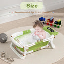 AVIDOR Baby Bathtub,Collapsible Bathtub for Newborn to Toddler,Durable Essential Infant Bath Tub,Portable Travel Baby Tub with Soft Cushion,No-Slip Hanging and Detachable(Green) by TinyTreasures Baby Boutique