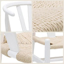 POLY & BARK Weave Dining Chair – Mid-Century Modern Wishbone Dining Chair with Arms, Solid Wood Frame, Indoor Use – White – Single - Ideal for Dining Room, Kitchen or Stylish Accent Setting by CozyNest Decor