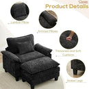 URRED Modular Sectional Sofa Comfy Cloud Couch, Modern Chenille Sofa Sleeper Deep Seat Couches with Ottoman/Pillows for Living Room (Black, 53''- Ottoman) by CozyNest Decor
