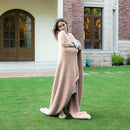 Snuggle Sac Twin Size Beige Blankets for Bed, Super Soft, Warm, Cozy Knit Fuzzy Plush Blankets Oversized for Sofa, Living Room, Heather Beige, 60"x80" by TinyTreasures Baby Boutique