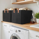 GRANNY SAYS Storage Baskets for Shelves, Closet Organizer Bins, Clothes Storage Bins with Metal Frame, Extra Large Baskets for Organizing and Storage, Collapsible, Black, 2-Pack by CozyNest Decor