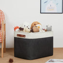 DULLEMELO Storage Bins Large-16"x12"x12" With Leather Handles for Organizing,Decorative Collapsible Storage Baskets for Shelves Closet Home Office (White&Black) by TinyTreasures Baby Boutique