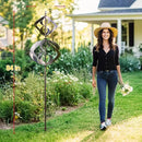LimeHill Wind Spinner for Yard and Garden - Large Metal Windspinners for Outdoor Decorations (Silver Spherality) by CozyNest Decor