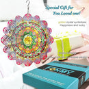 FONMY Mandala Wind Spinner w/Crystal Ball-Romatic Flower 3D Stainless Steel Hanging Spinners Worth Gift Christmas Decoration Indoor/Outdoor Garden Décor Kinetic Yard Art 12 Inches Wind Sculpture by GreenHaven Gardens
