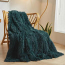 XeGe Luxury Faux Fur Throw Blanket, Deep Green Soft 50x60 Fluffy Blanket Throw, Shaggy Plush Decorative Couch Blanket, Cute Furry Throw Fuzzy Office Lap Blanket for Bedroom Living Room Dark Green by CozyNest Decor