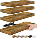 Sorbus Floating Shelves for Wall, Bathroom Shelves Wall Mounted for Kitchen, Bedroom, Living Room, Bathroom Storage, Over Toilet, Hanging Book Shelf for Ｗall Home Decor (Rustic Brown, 4 Pack) by CozyNest Decor