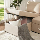 VanAcc Sleeper Sofa, Sofa Bed- 2 in 1 Pull Out Couch Bed with Storage Chaise for Living Room, Comfy Sleeper Couch, Beige Chenille by CozyNest Decor