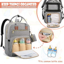 Baby Diaper Bag Backpack, Travel Diaper Bags for Baby Girl Boy Large Capacity Baby Bag Backpack for Women Grey by TinyTreasures Baby Boutique