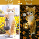 Solar Powered Outdoor Cat Garden Statue, Crafted Garden Sculptures & Statues for Patio, Yard, Lawn, Gardening Gifts for Women and Mom(11" Cat) by CozyNest Decor