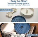 Slow Feeder Dog Bowl with Lick Mat and Puzzle Inserts - Non-Slip Base, Adjustable Speed Design, Dishwasher Safe for Large Dogs,Blue by CozyNest Decor