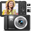 5K Digital Camera - 72MP UHD Digital Cameras for Photography - Autofocus Point and Shoot Small Camera with Flash for Kids - 2.8 Inch Screen Compact Portable Vlogging Camara with 16X Zoom, 32GB SD Card by TinyTreasures Baby Boutique