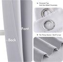 MIULEE Blackout Curtains for Bedroom Living Room 72 Inches Long 2 Panels, Thermal Insulated Room Darkening Drapes Solid Grommet Top Light Blocking Window Curtains W40 x L72 Inch Greyish White by TinyTreasures Baby Boutique