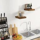Fun Memories Floating Shelves for Wall - 10" x 10" Wood Shelf with Invisible Bracket - Deep Floating Shelves - 10 Inch Shelf Wall-Mounted for Living Room & Bathroom - Rustic Brown - Set of 2 by CozyNest Decor