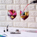 Painted STEMMED wine glass box set - 2 glasses