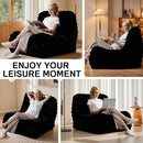 Modern Bean Bag Chair, Large Bean Bag Couch for Adults with Memory Foam Filled, Soft Faux Bunny Fur Lazy Chair for Living Room Bedroom Dorm Apartment, No Assembly Required, Black by TinyTreasures Baby Boutique