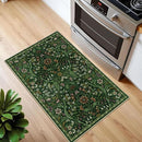 Floral 2x3 Entryway Rug,Washable Front Door Mat Indoor Non Slip Low Pile Small Carpet, Soft Green Boho Botanical Throw Rug for Bathroom Bedroom Kitchen Laundry Indoor Entrance by TinyTreasures Baby Boutique