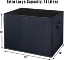 SIMPLE HOUSEWARE 15 x 13 Inch Collapsible Fabric Storage Bin with Handles, 2 Pack, Black by CozyNest Decor