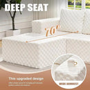 Hobestluk Modular Sectional Sofa Memory Foam Couch Oversized Sectional Sofa 3-Seater with Chaises Cloud Couch with Removable Cover U Shaped Sofa for Living Room (Plush White, U Shape) by CozyNest Decor