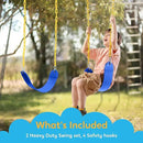 TURFEE 2 Pack Swing for Outdoor Swing Set, Swing Seat Replacement Kit with 66" Heavy Duty Chains, 4 Snap Hook for Kids Outdoor Play Playground, Trees, Playground (Blue) by GreenHaven Gardens
