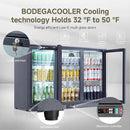BODEGACOOLER Back Bar Cooler With 3 Glass Doors,11.4 Cu.Ft Commercial Back Bar Fridge with LED Lighting,Counter Height Bar Outdoor Beverage Cooler for Beer,Soda Drinks,Wine by CozyNest Decor