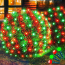 Led Net Lights Christmas Lights Outdoor Red and Green Christmas Net Lighting with 121Led Mini Globe Lights 5ftx5ft, Outdoor Indoor Fairy Mesh Net Lights for Christmas Tree, Bushes, Shrubs Decorations by GreenHaven Gardens