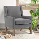 COLAMY Modern Wingback Living Room Chair Set of 2, Upholstered Fabric Accent Armchair, Single Sofa Chair with Lounge Seat and Wood Legs for Bedroom/Office/Reading Spaces, Gery by CozyNest Decor