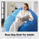 Hobestluk 4.5FT Bean Bag Chair Giant Bean Bag Chair with Filler Included Adult Bean Bag Chairs with Removable Cover for Bedroom Living Room (Jumbo, Blue) by CozyNest Decor