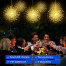 Solar Firework Lights Outdoor, 600 LED Starburst Light Outdoor with USB Rechargerable, 8 Modes Waterproof Solar Hanging Lights for Gazebo Yard Party Wedding Decorations (Warm White, 600 LED) by GreenHaven Gardens