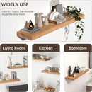 Floating Shelves for Wall, USA-Sourced Fir Wood 55 Inch Wall Shelves Set of 1, Natural Rustic Solid Wooden Floating Shelves Wall Mounted, Nursery Book Storage Shelf, Display Shelf for Bathroom by CozyNest Decor